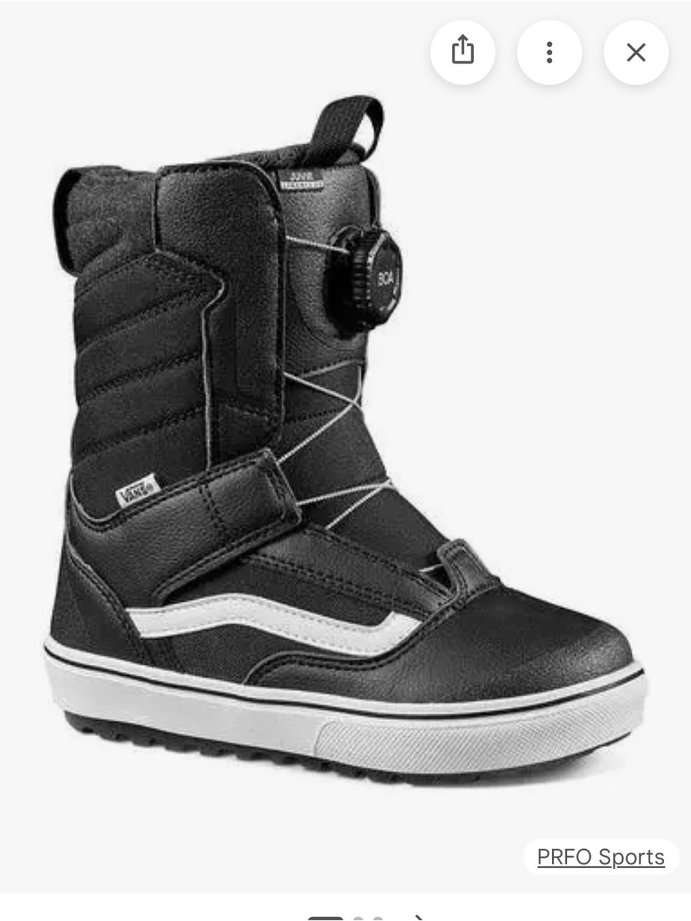 Vans juvie liner less snowboard boots with boa